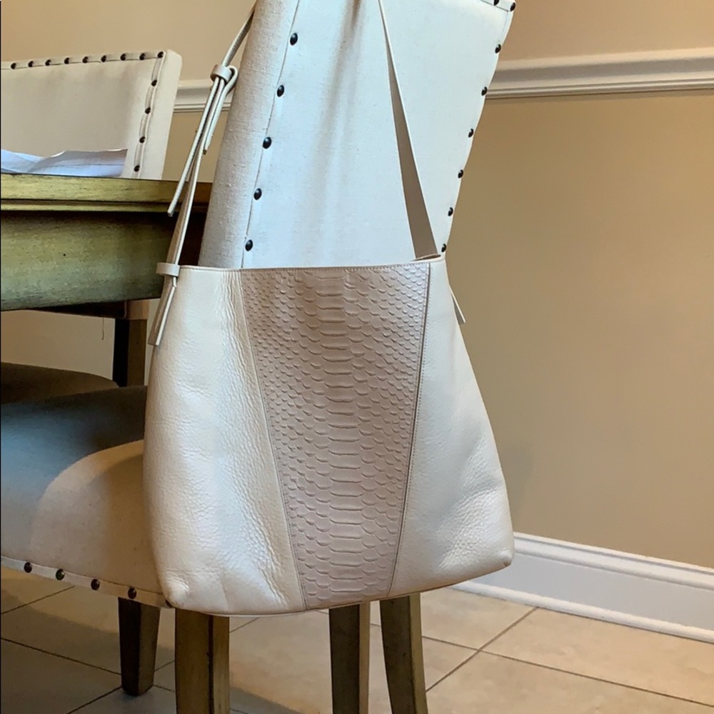 Vince. Python stamped leather bag